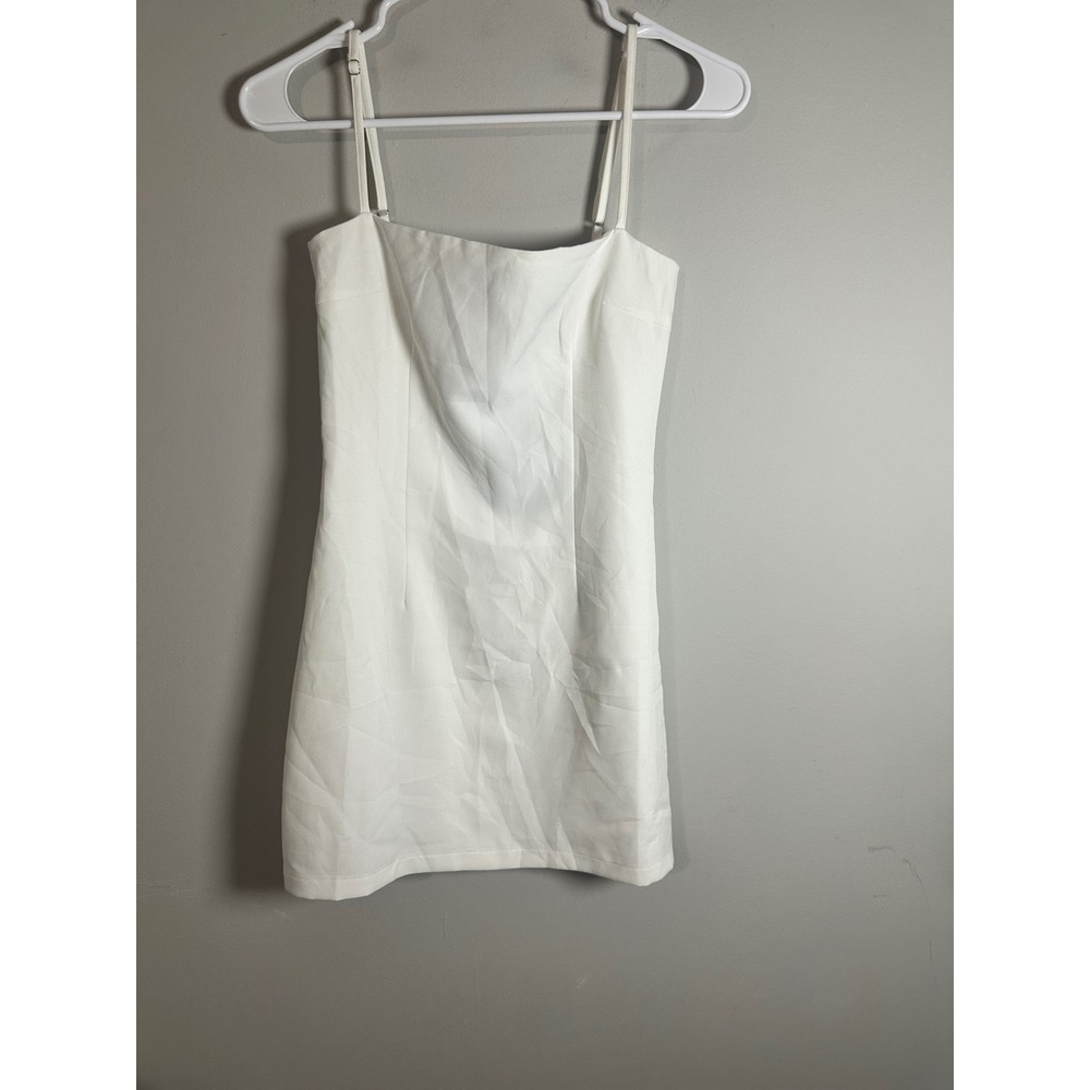 White Fox Boutique Only Want You Mini Dress White Square Neck Bodycon XS NWT - Picture 4 of 8